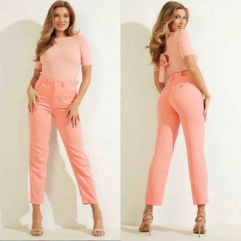 NWT GUESS Mom Jeans First Blush Pink